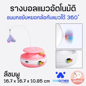 รางบอลแมวอัตโนมัติ สีชมพู Pawgether Play 1 Se